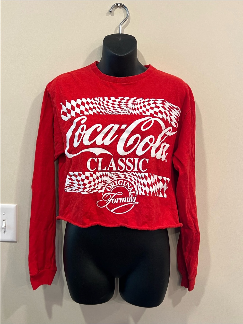 Coca Cola Classic Red Graphic Crop long sleeve